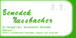 benedek nussbacher business card